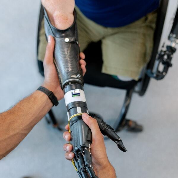 robot arm on a wheelchair