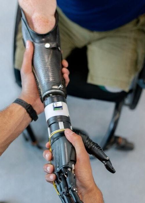 robot arm on a wheelchair